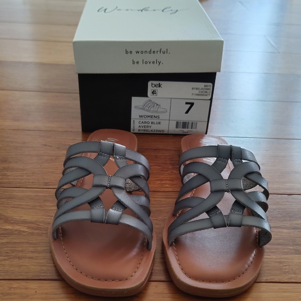 Wonderly  Blue Slide Sandals